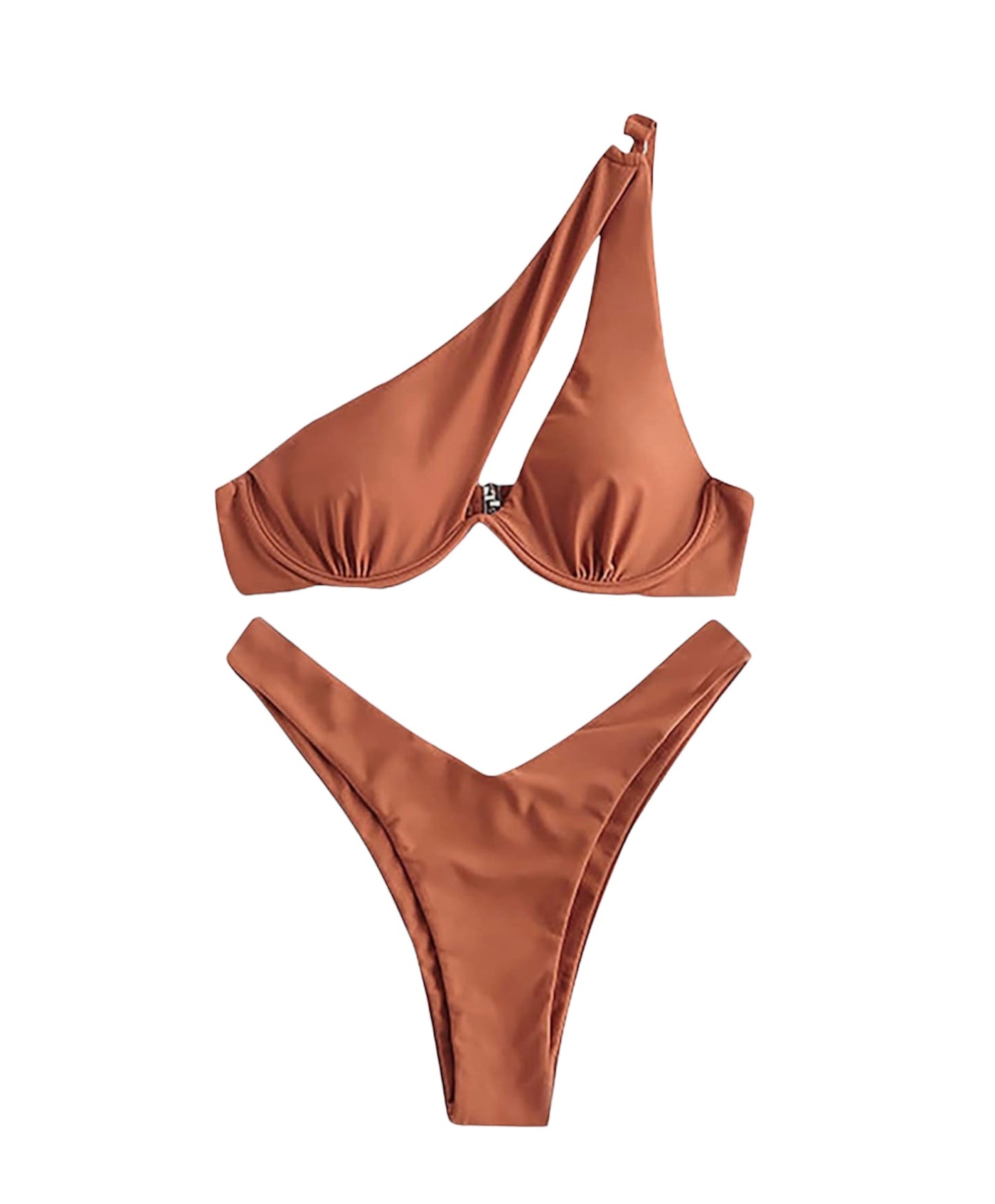 ZAFUL Women's Bikini Swimsuit String Bikini High Cut Ribbed Brazilian Bathing Suit