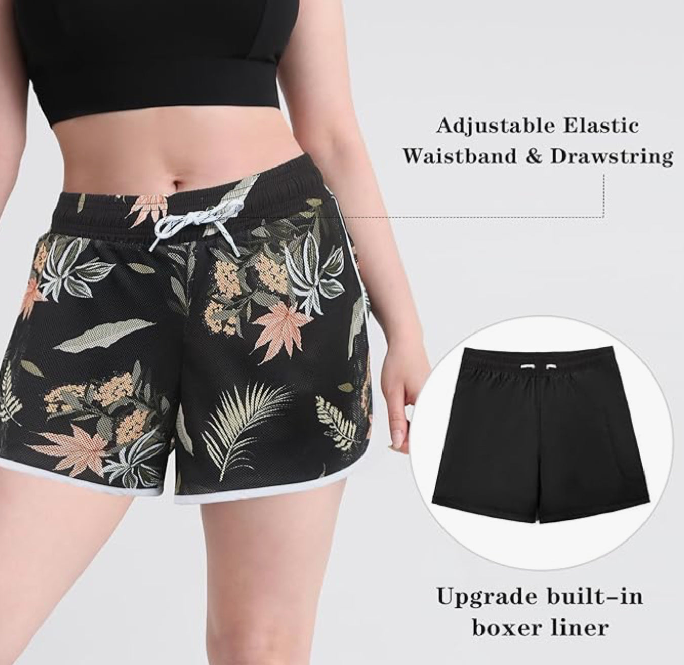 zeetoo Swim Shorts Women Mesh Board Shorts