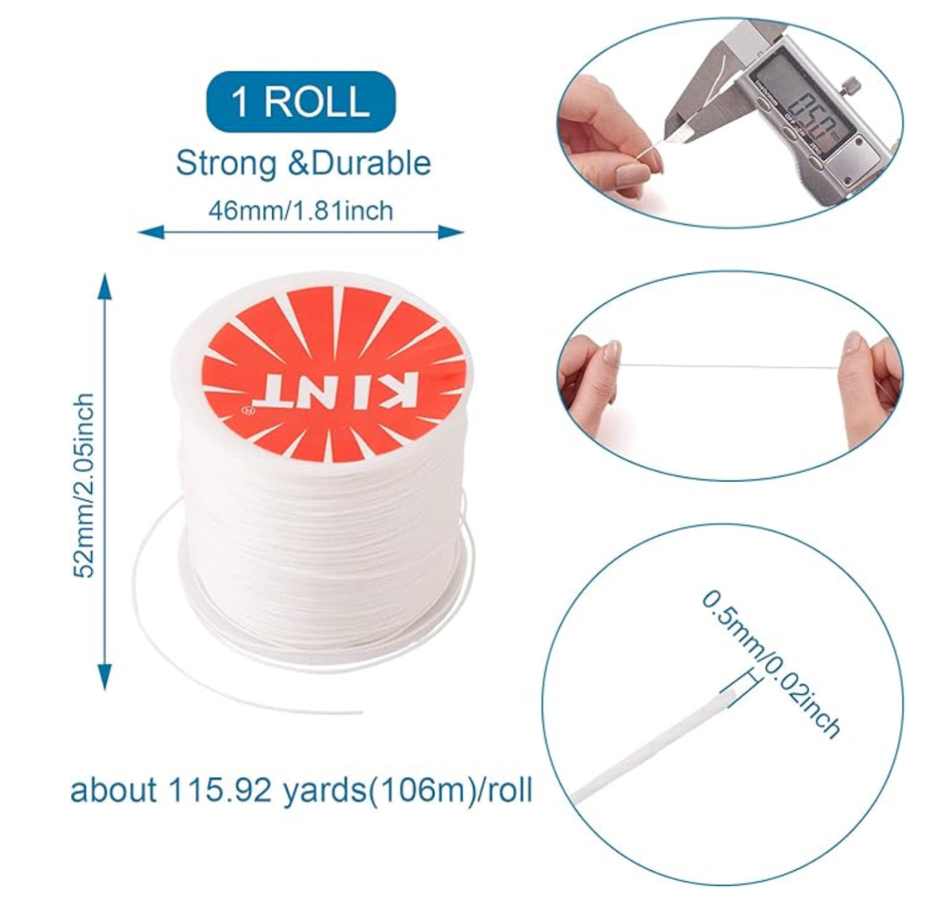 0.5mm Round Waxed Polyester Cord