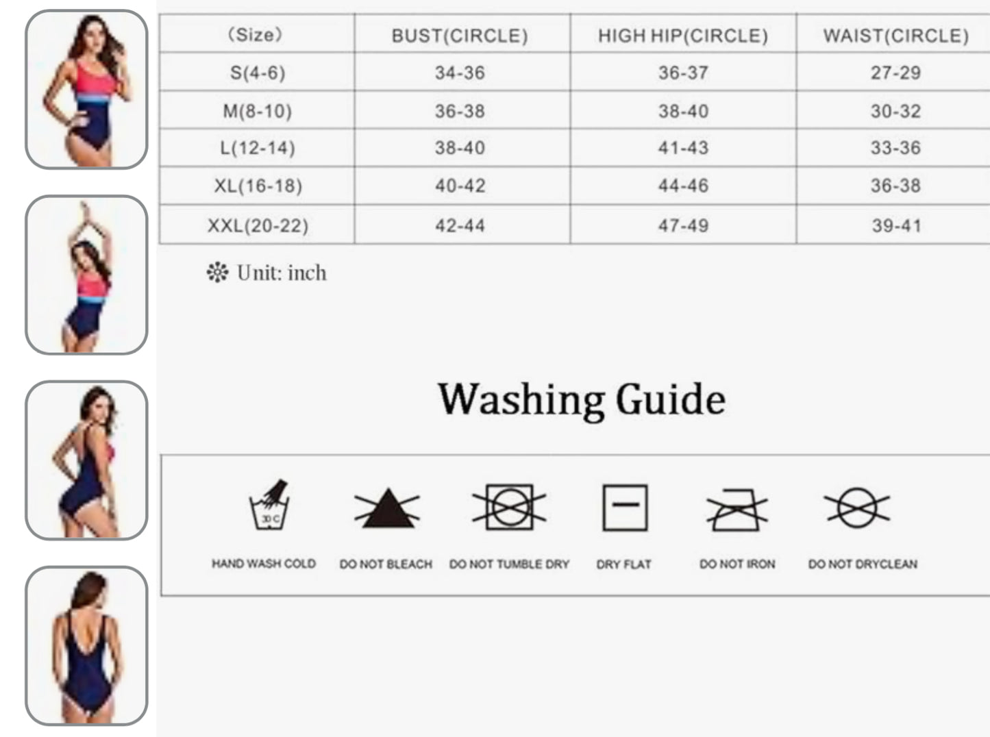 Striped Sports Scoopback Bathing Suit with Removable Foam Cups