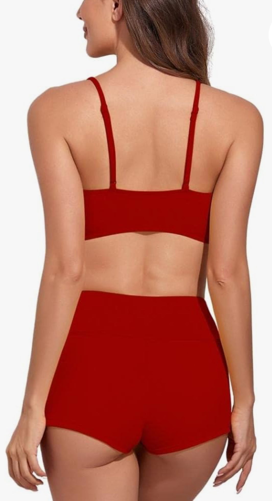 Meioro solid swimsuit tie front shorts bikini