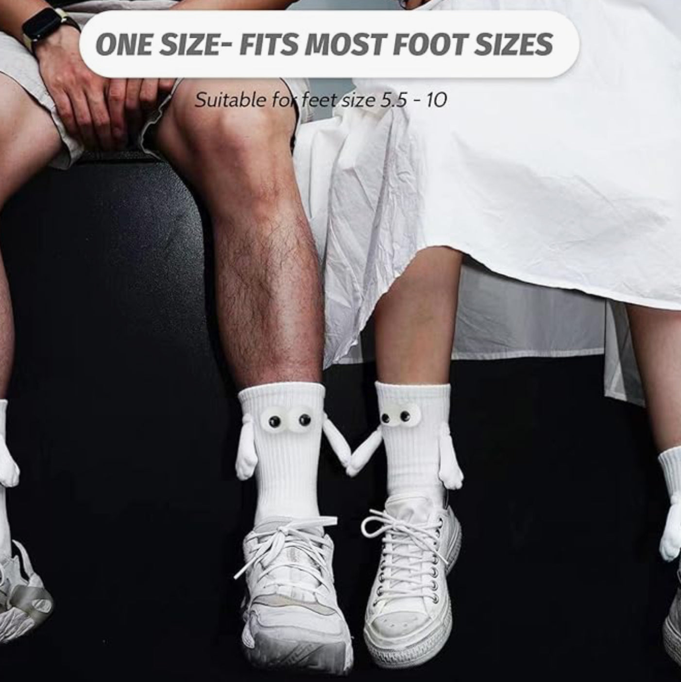 Holding Hands Socks, Couple Magnetic Hand Socks, two pairs