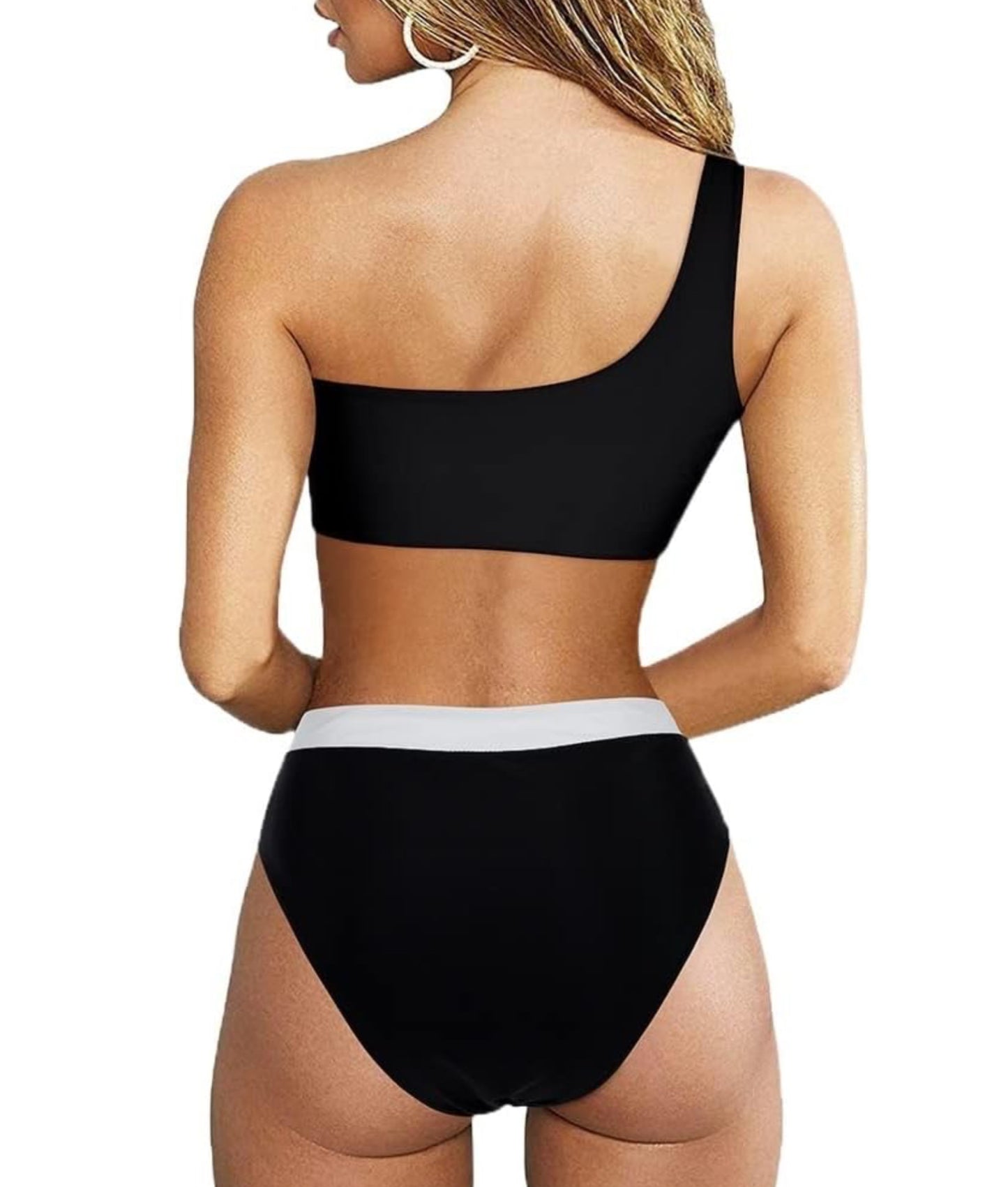 High Waist Swimsuit Sexy One Shoulder Beachwear Push Up Bathing Suit Two Piece Swimsuit