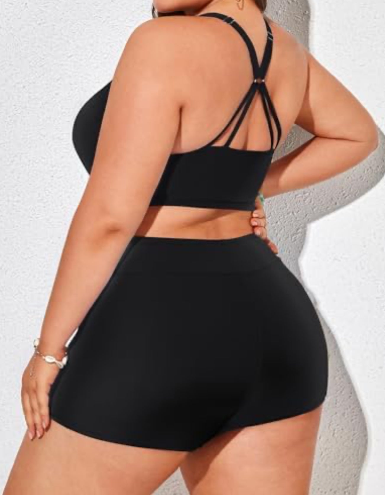 Hanna Nikole Plus Size 3 Piece Tankini Swimsuit
