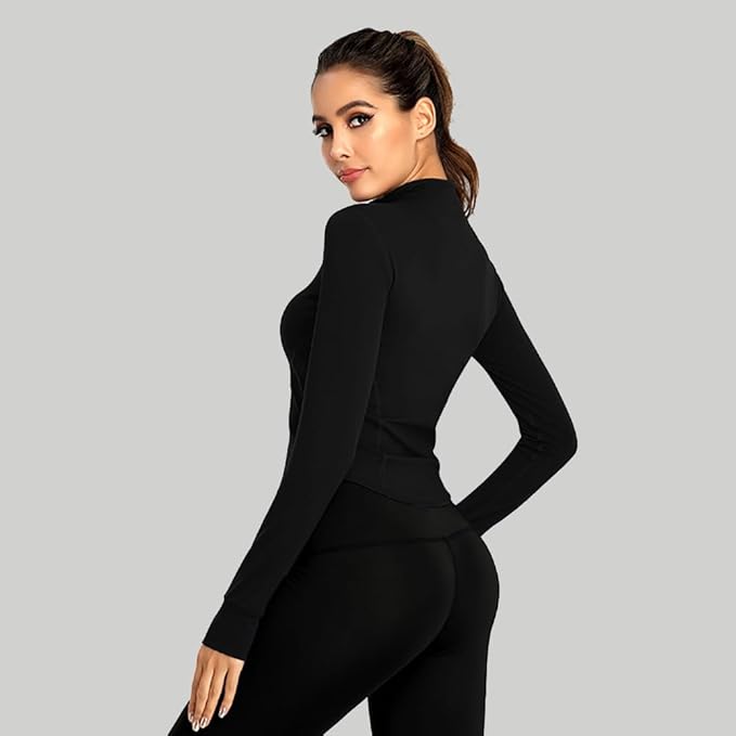 flintronic Womens Running Slim Fit Breathable Activewear Zip Up Jacket
