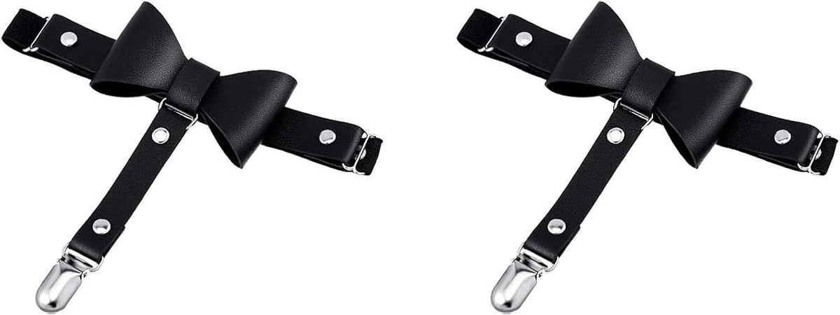 2 PCs Women's Leg Harness, Adjustable Leather Gothic Punk Leg Rings
