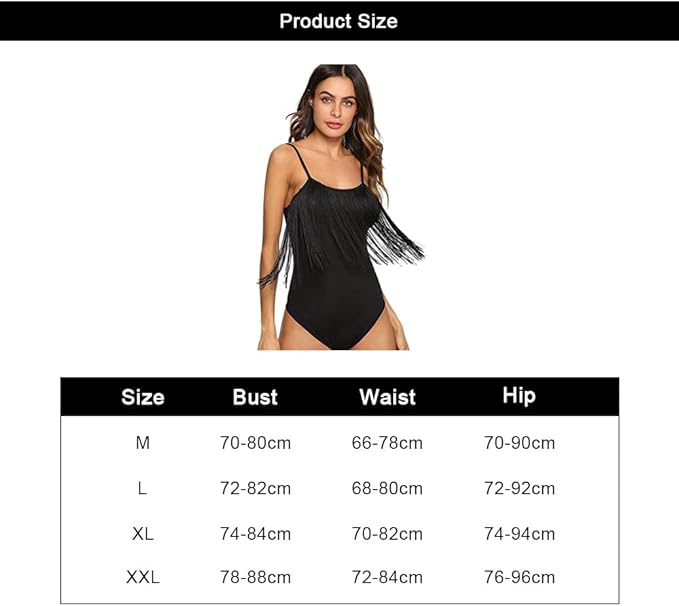 Women's Fringe Trim Leotard Bodysuit