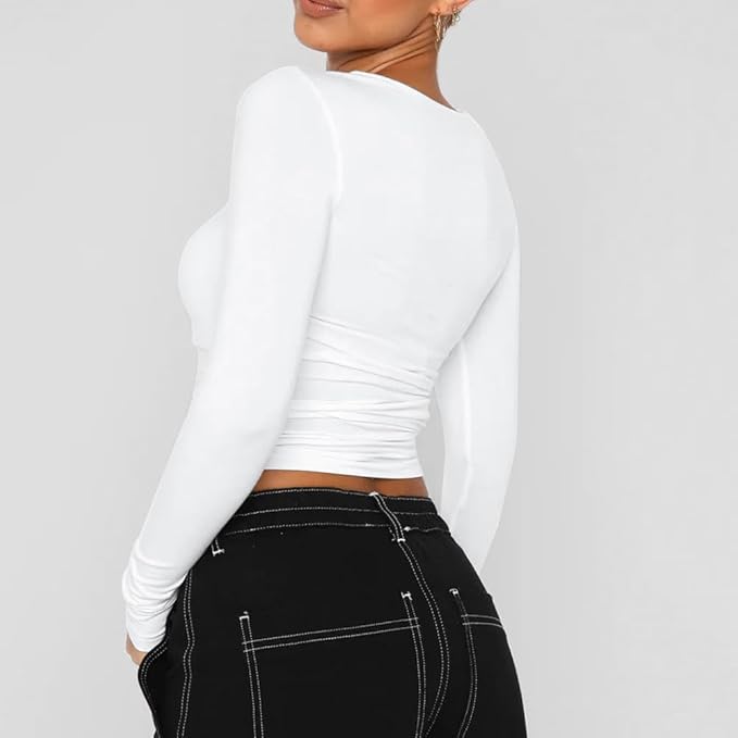 flintronic Womens Long Sleeve Scoop Neck T-Shirt