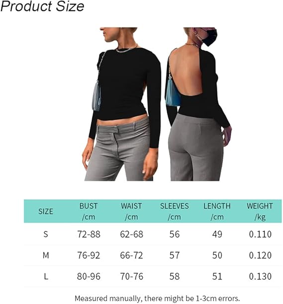 Ladies High neck Low back silky long sleeve top