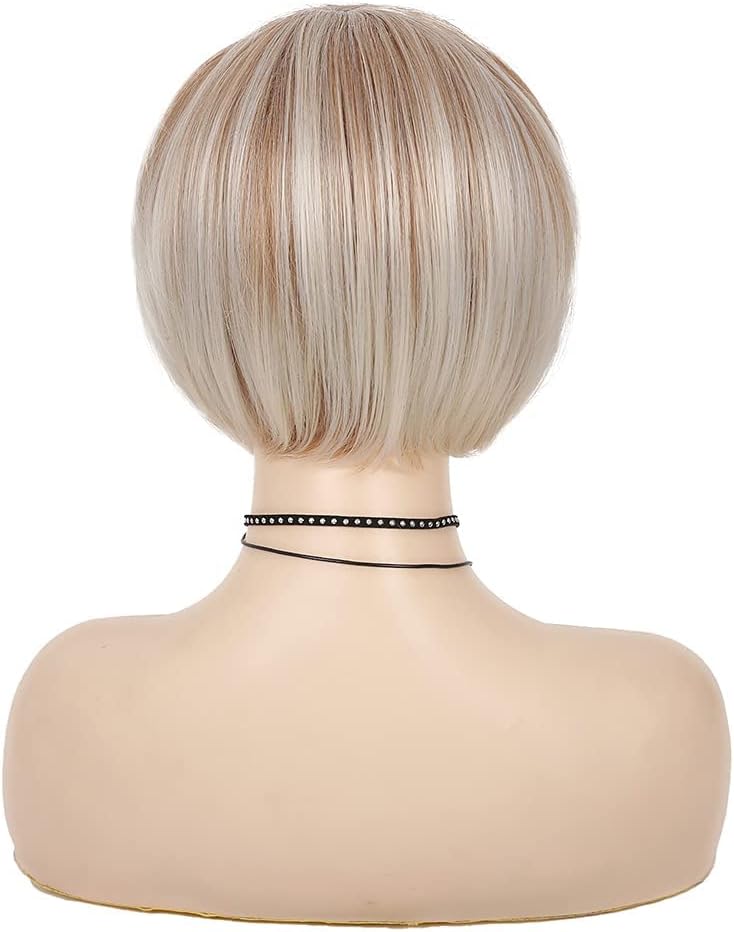 Baruisi Short Blonde Layered Side Part Wig
