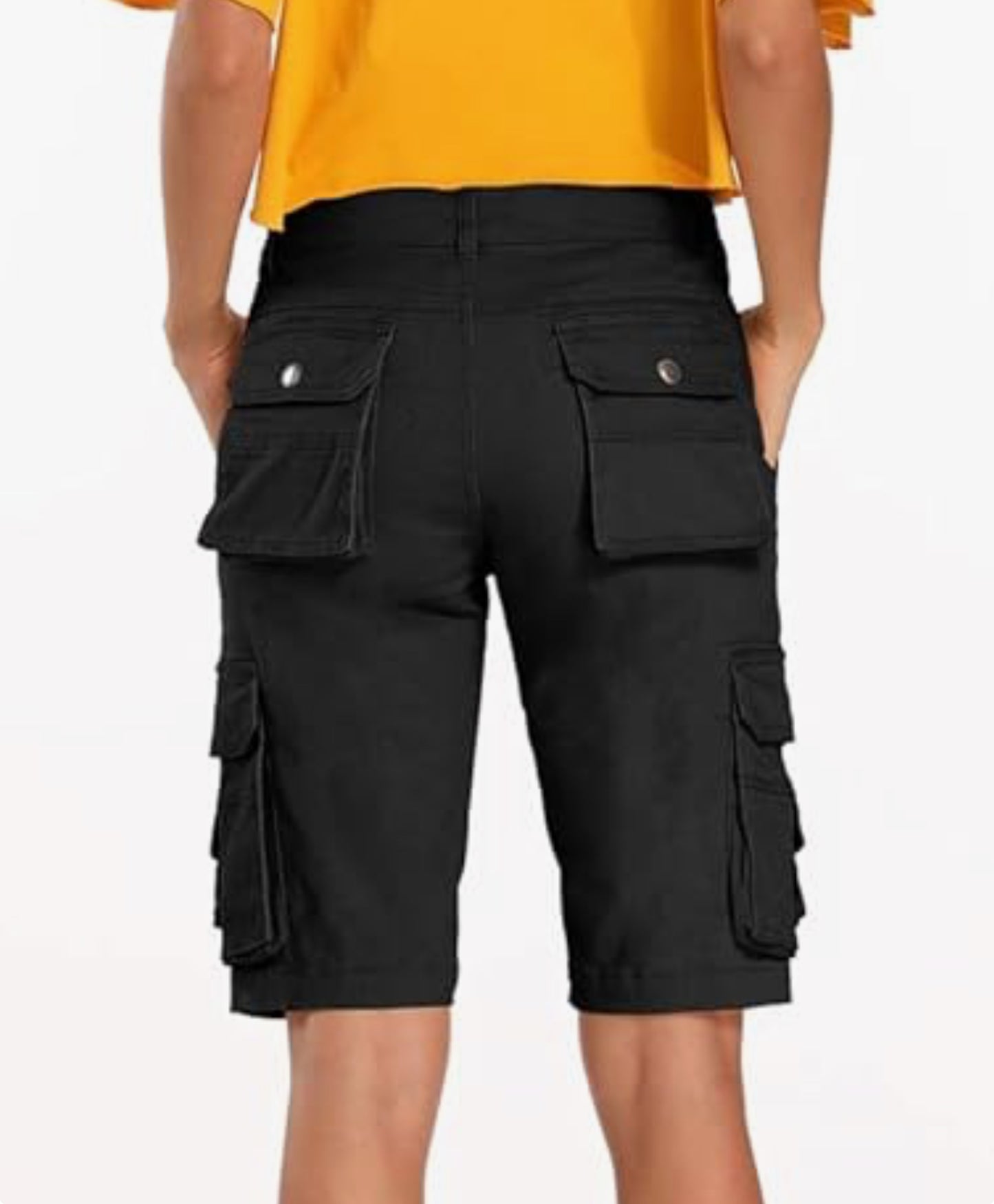 OCHENTA Women's Casual Multi-Pockets Bermuda Cargo Shorts Camo Knee Length Summer Hiking Shorts
