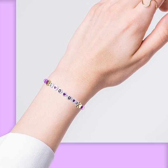 Tabanzhe 2 PCS Olivia Fan Bracelet, Album Inspired Beaded Friendship Bracelet,Purple Soft Pottery Jewelry