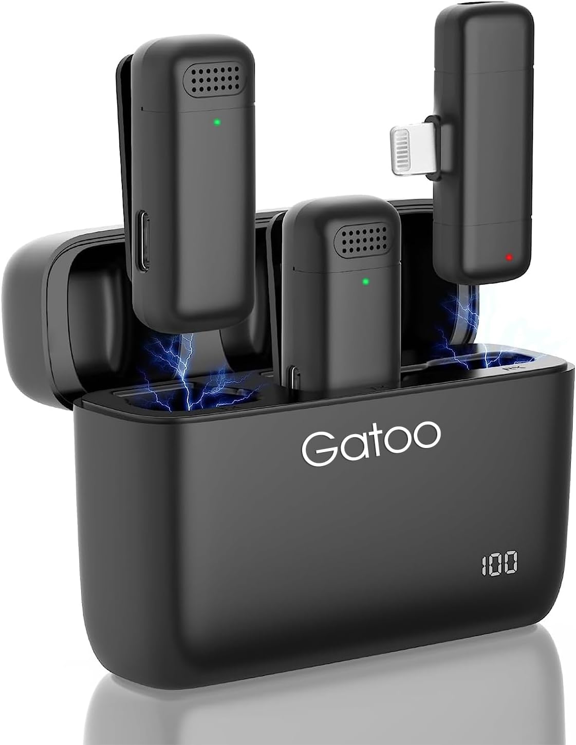 Gatoo Wireless Lavalier Microphone with Charging Case for Android