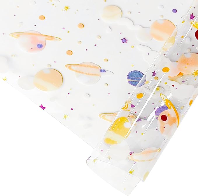 HYANG Cosmic Planet Vinyl PVC Clear Jelly Vinyl Roll: 30cm x 135cm PVC