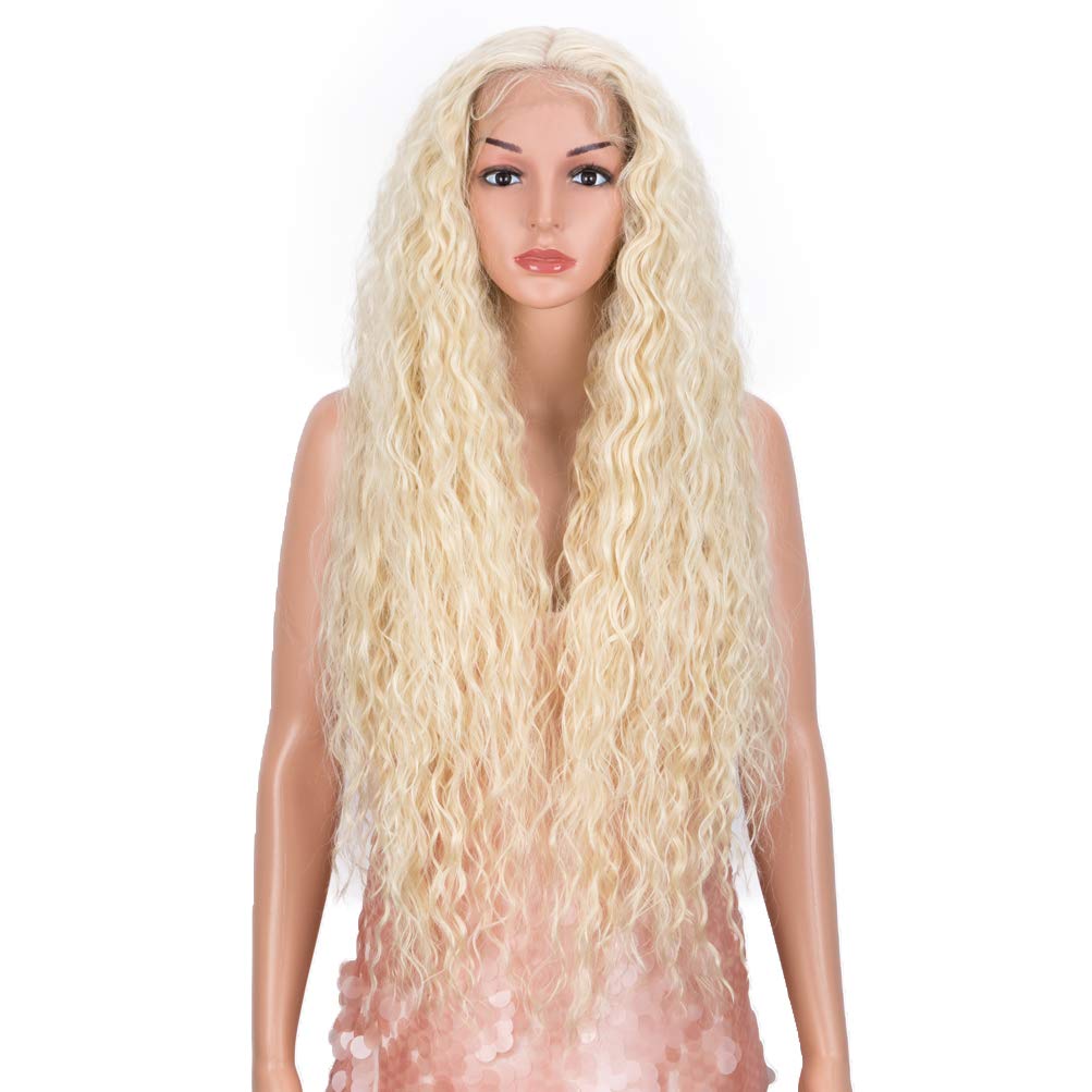 Style Icon Blonde Lace Front Wig Long Water Wave Synthetic Wig