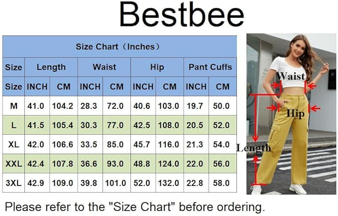 Bestbee Women's Cargo Trousers Yellow