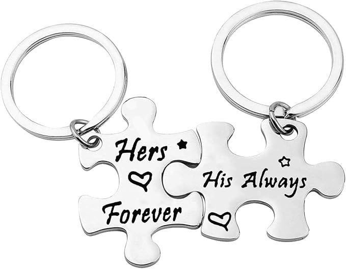 Couple Keyring Gift Hers Forever His Always Matching Keyrings
