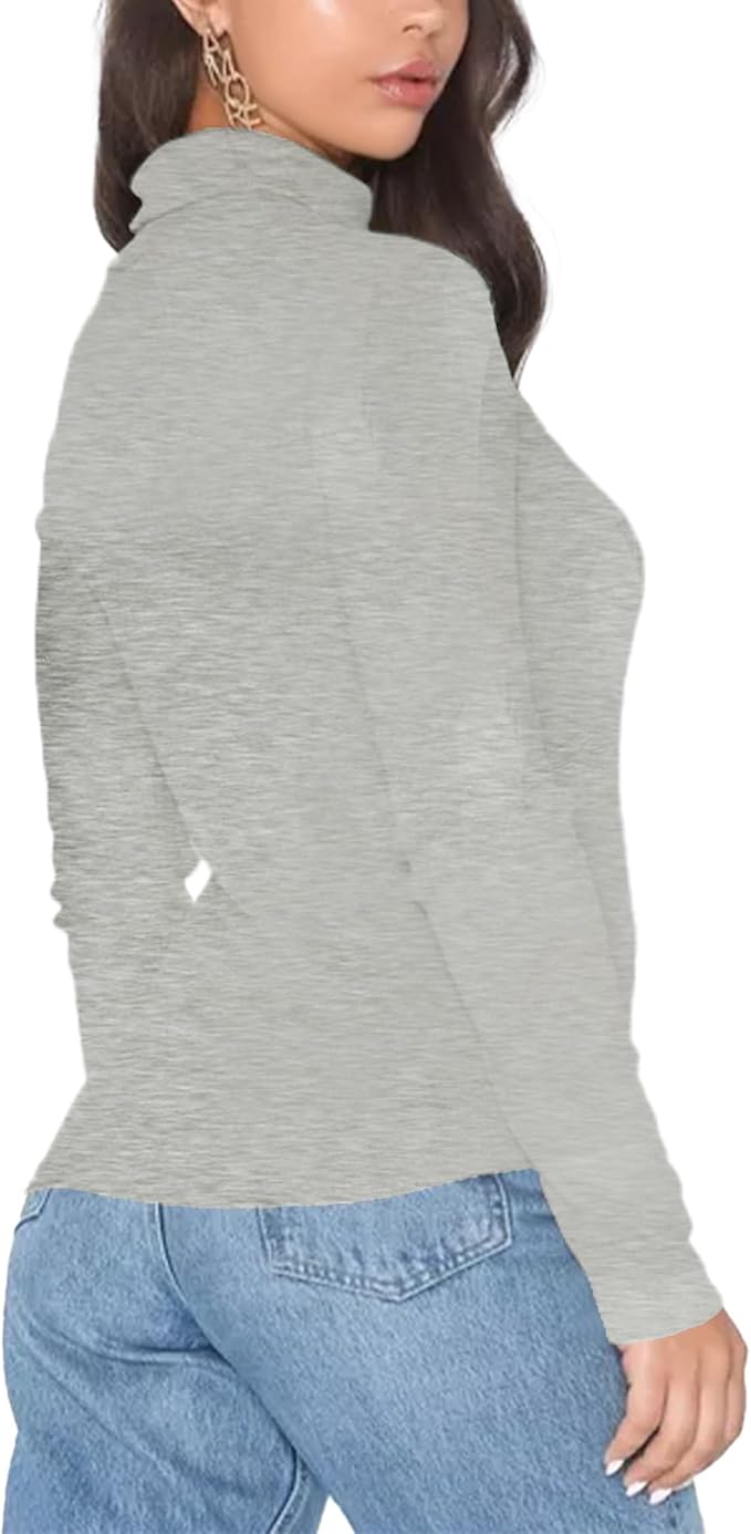 Ladies Long Sleeve Turtle Neck T-Shirt