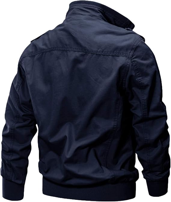 Men's Fleece Cotton Military Coat Casual Cargo Bomber Jacket