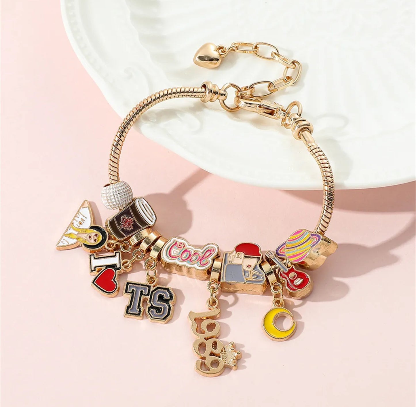 Taylor Swift inspired Charm Bracelet with charms