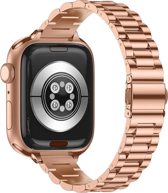 Euler Rose Gold Stainless Steel Watch Strap (Apple watch series 3,4,5)
