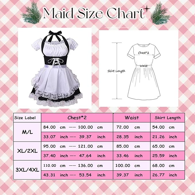 Women's French Maid Anime Cosplay Fancy Dress Costume