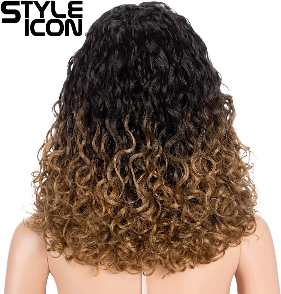 Style Icon Short Curly Middle Part Lace Front Wig 13 Inches