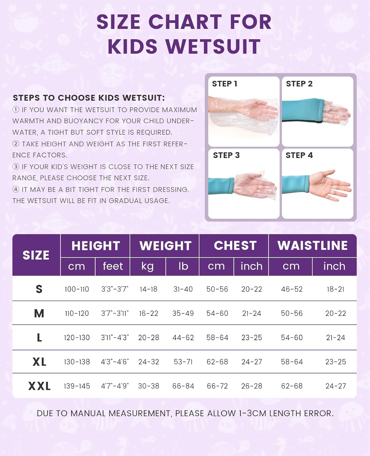 Gogokids Kids Wetsuit 2.5mm Thermal Rash Guard Sun Protection Diving Snorkelling Suit UV 50+