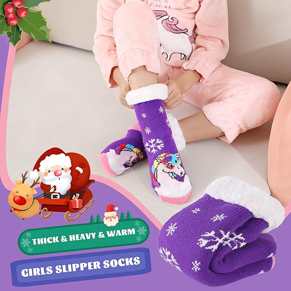 Girls unicorn slipper socks