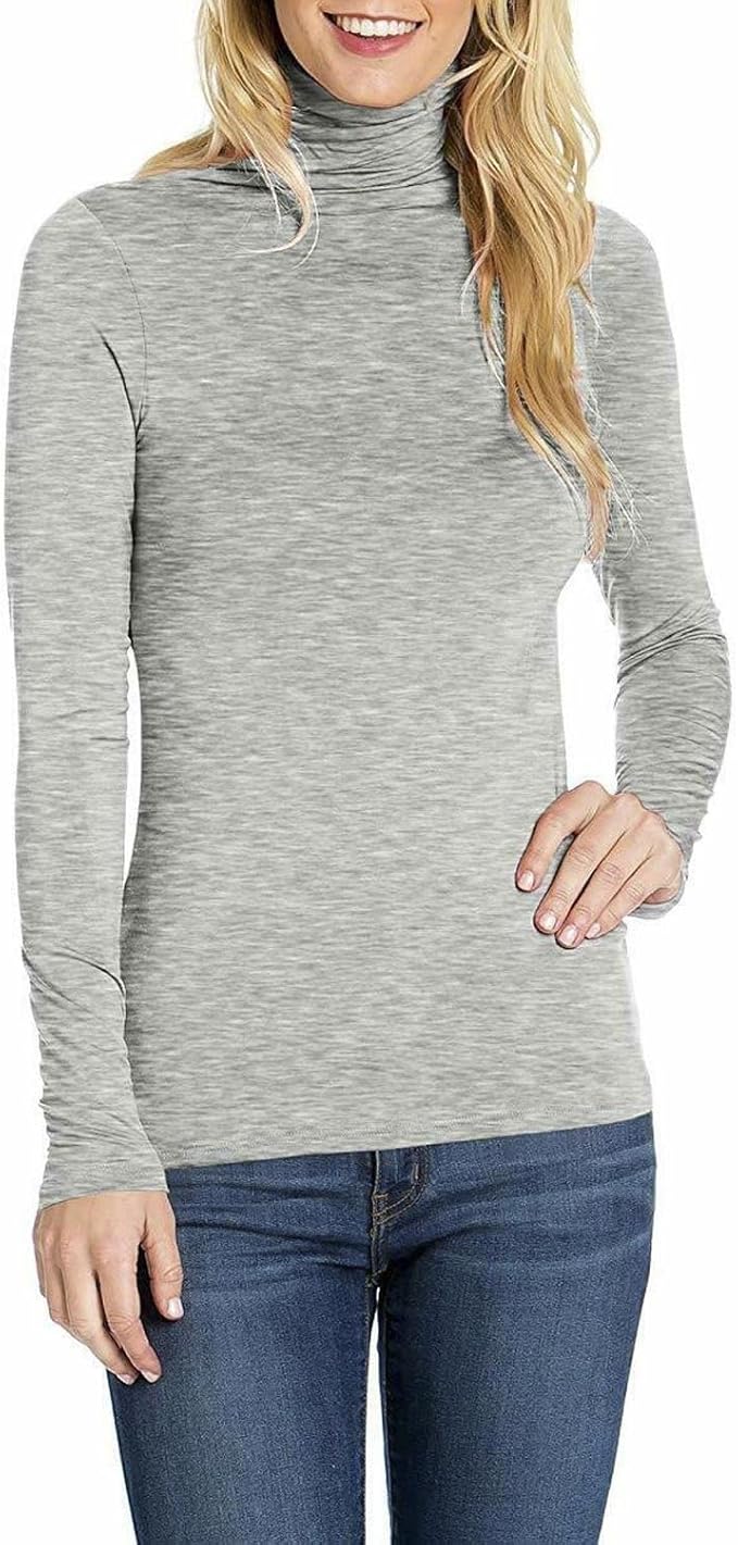 Ladies Long Sleeve Turtle Neck T-Shirt