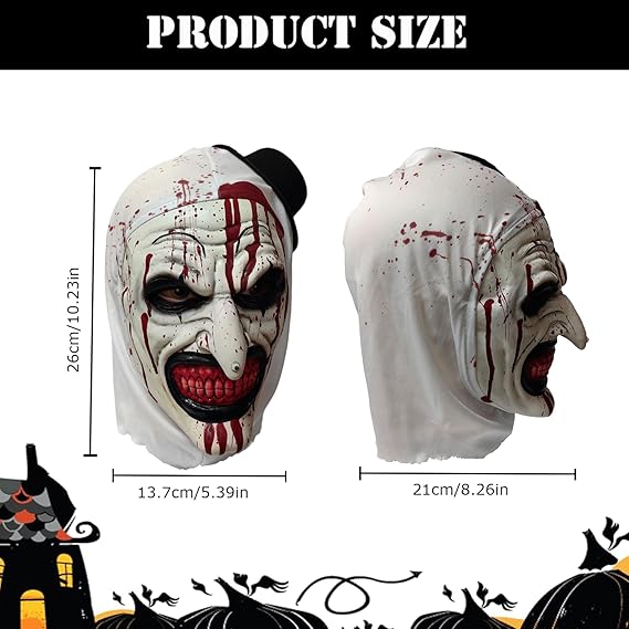 Scary Halloween Clown Latex Mask