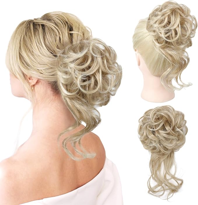 REECHO Messy Tousled Updo Elastic Hair Bun Hair Piece