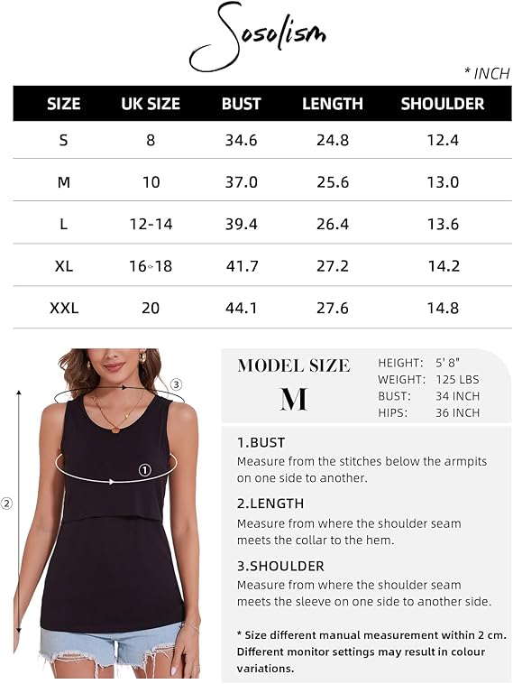 3 Pack Nursing Sleeveless Breastfeeding Tops for Women