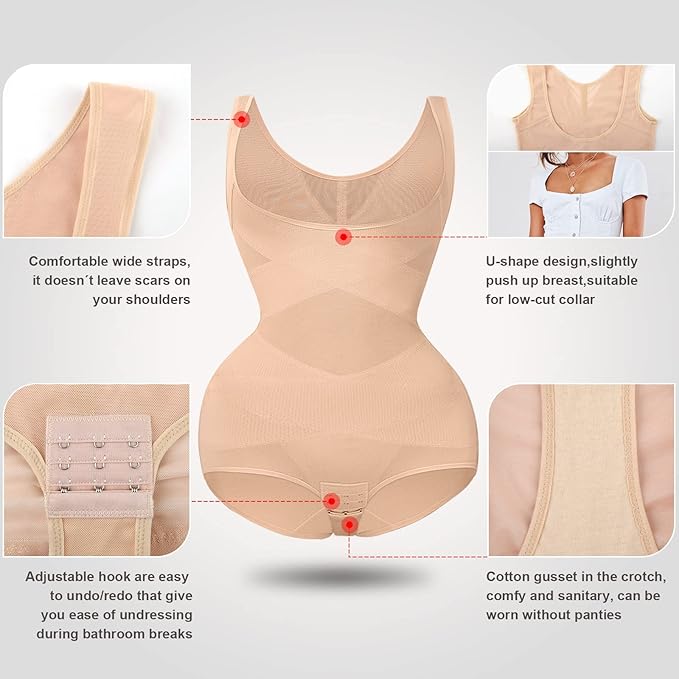 Body Shaper for Women Tummy Control Open Bust Bodysuit