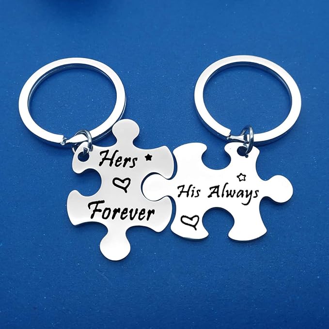 Couple Keyring Gift Hers Forever His Always Matching Keyrings