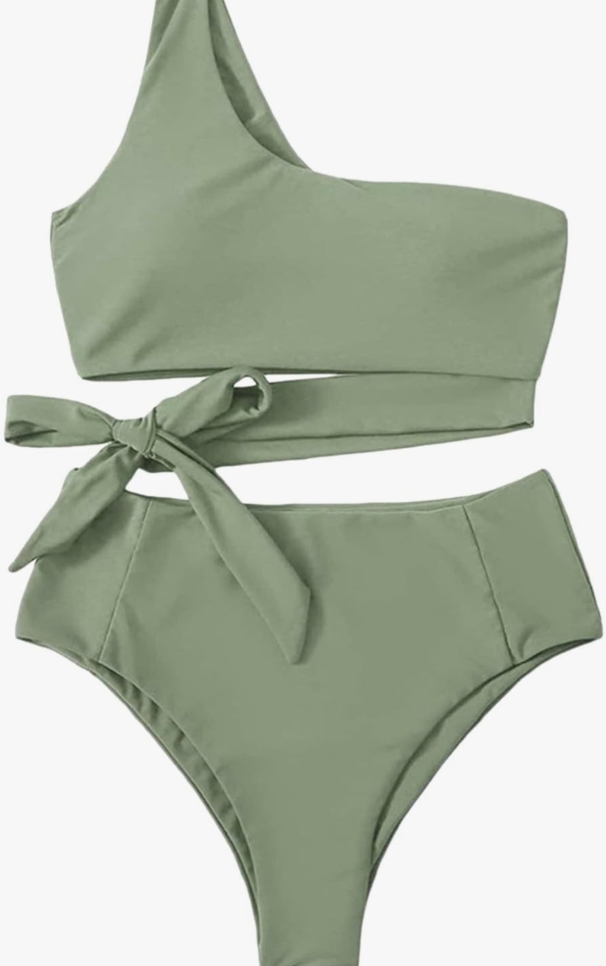European Olive Colour Women's Sexy High Waist Bikini Ruffle