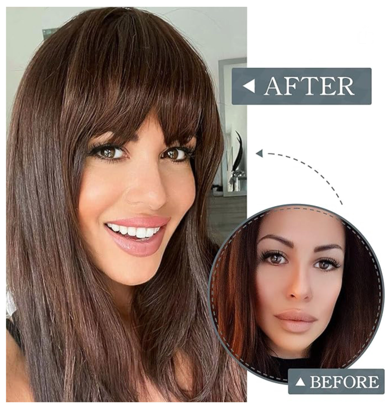 BARSDAR Clip in Fringe Human Hair 100% Real Hair Fringe 3#