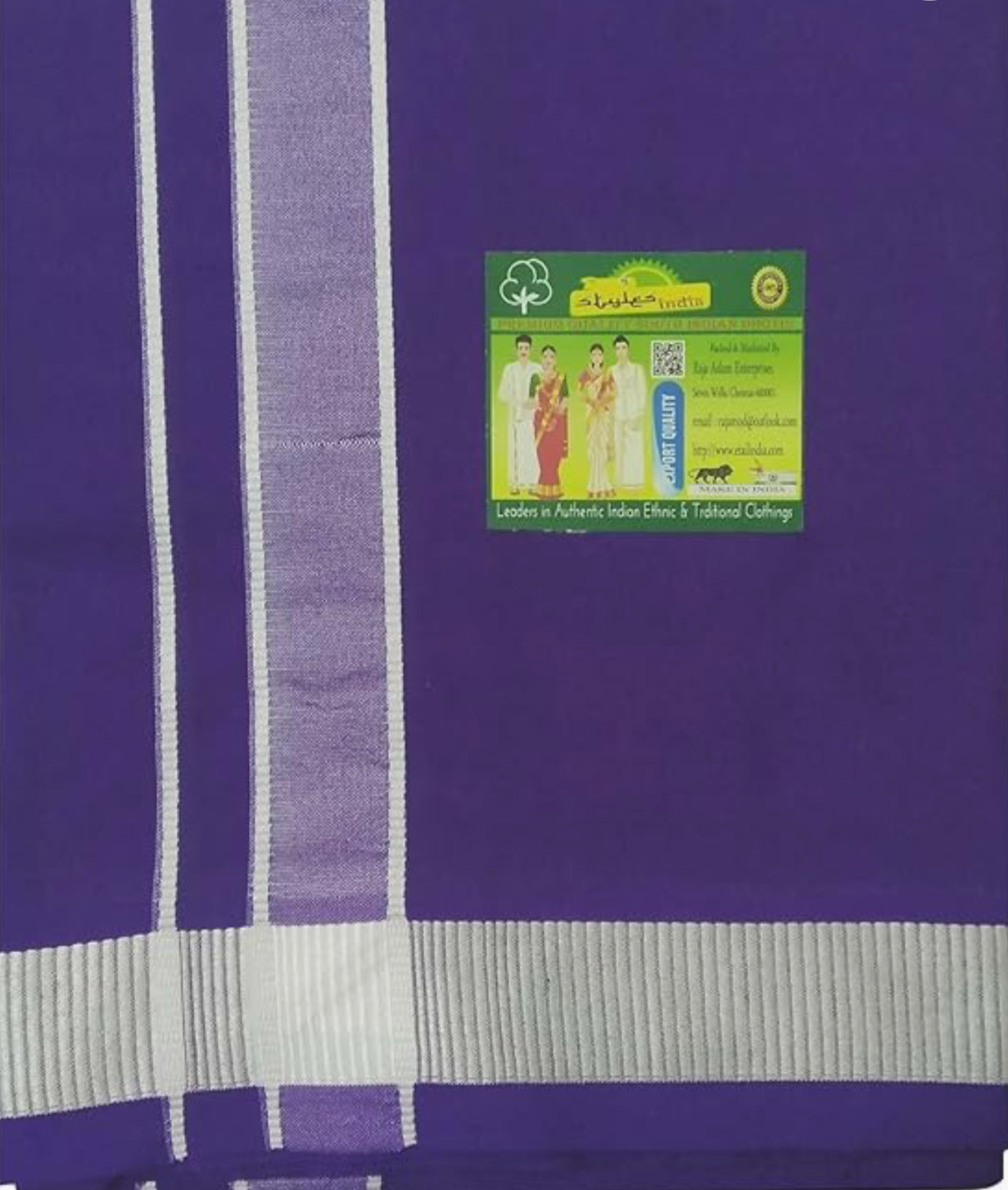 Stylesindia Men's Cotton Colored Dhoti with Fancy Border Kerala-style Veshti Mundu Kaili Lungi 2.0 Mtrs