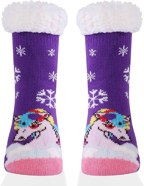 Girls unicorn slipper socks
