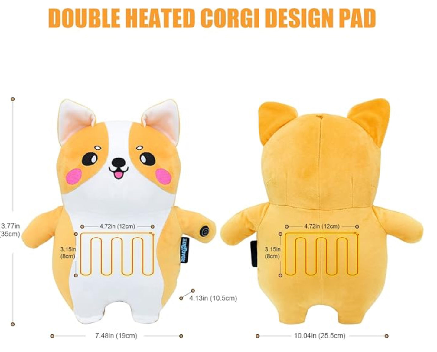 ROADDPMATE Cute Corgi Heating Pad, Portable USB Heating Pad for Back, Neck, and Shoulder Pain