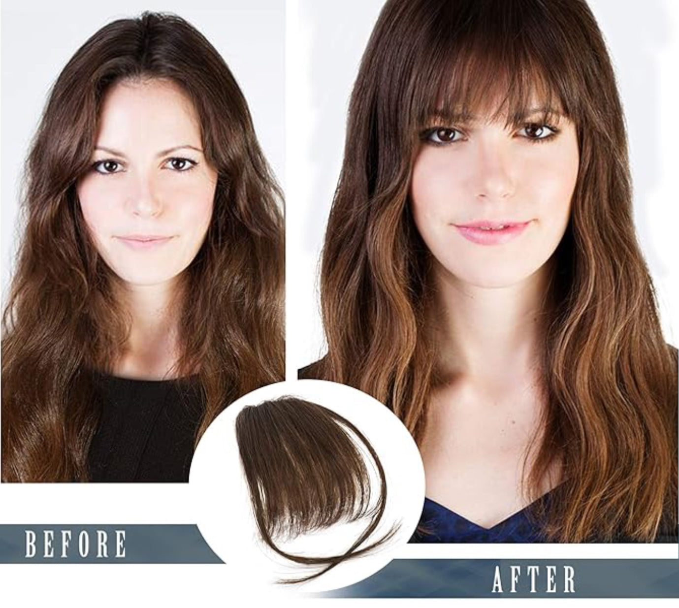 BARSDAR Clip in Fringe Human Hair 100% Real Hair Fringe Extension #6
