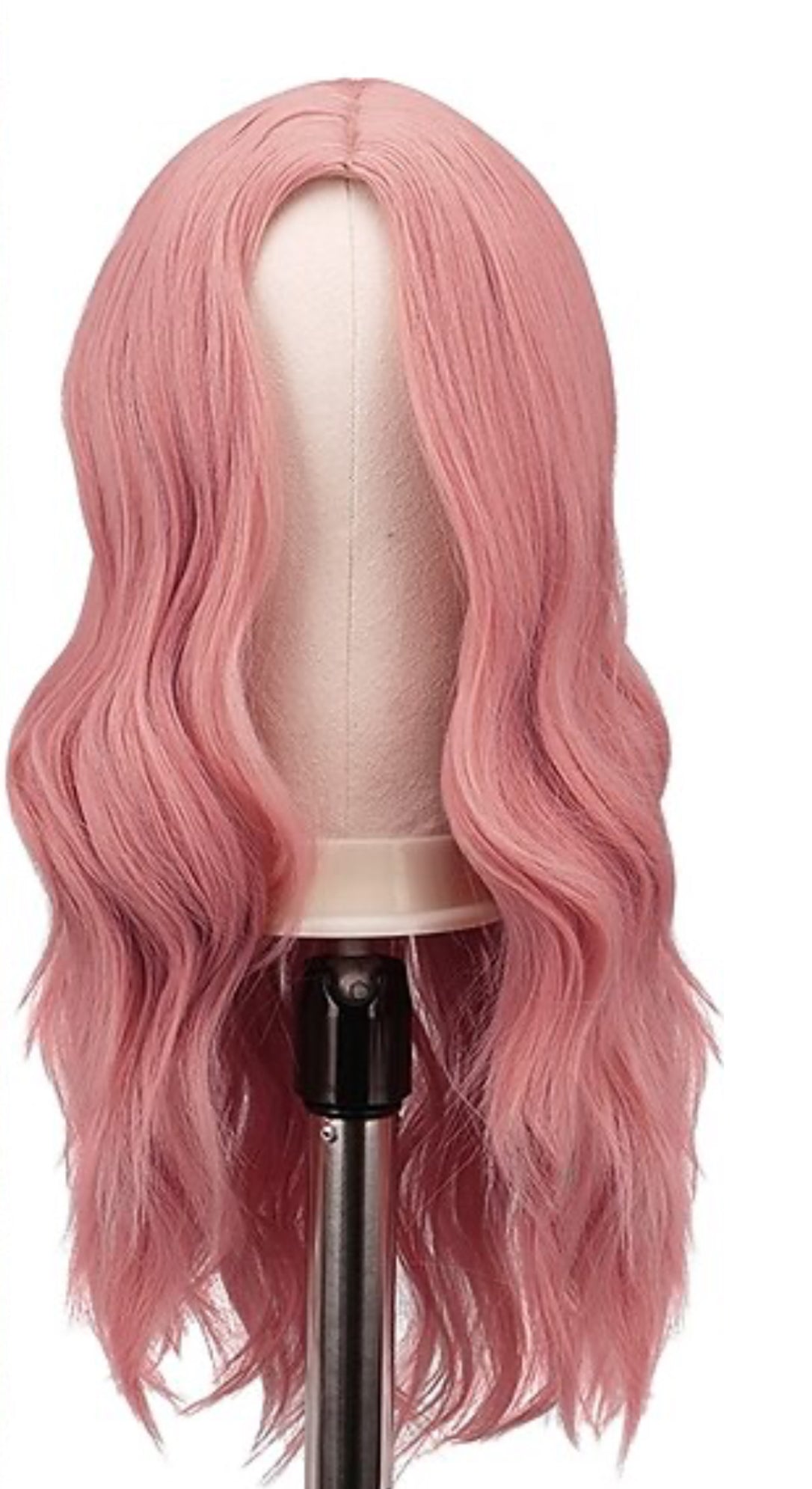 Middle Parting Wig Natural Looking Pink Synthetic Wig for Daily Cosplay