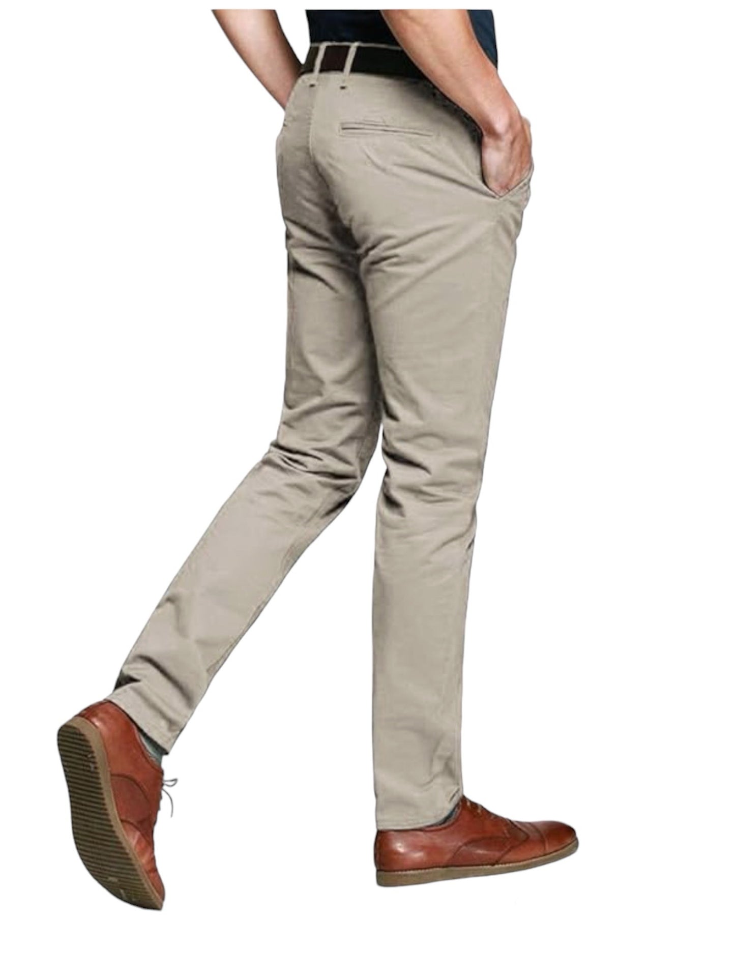Ochenta Mens Tapered Stretch Chinos Casual Smart Trousers Formal Regular Fit