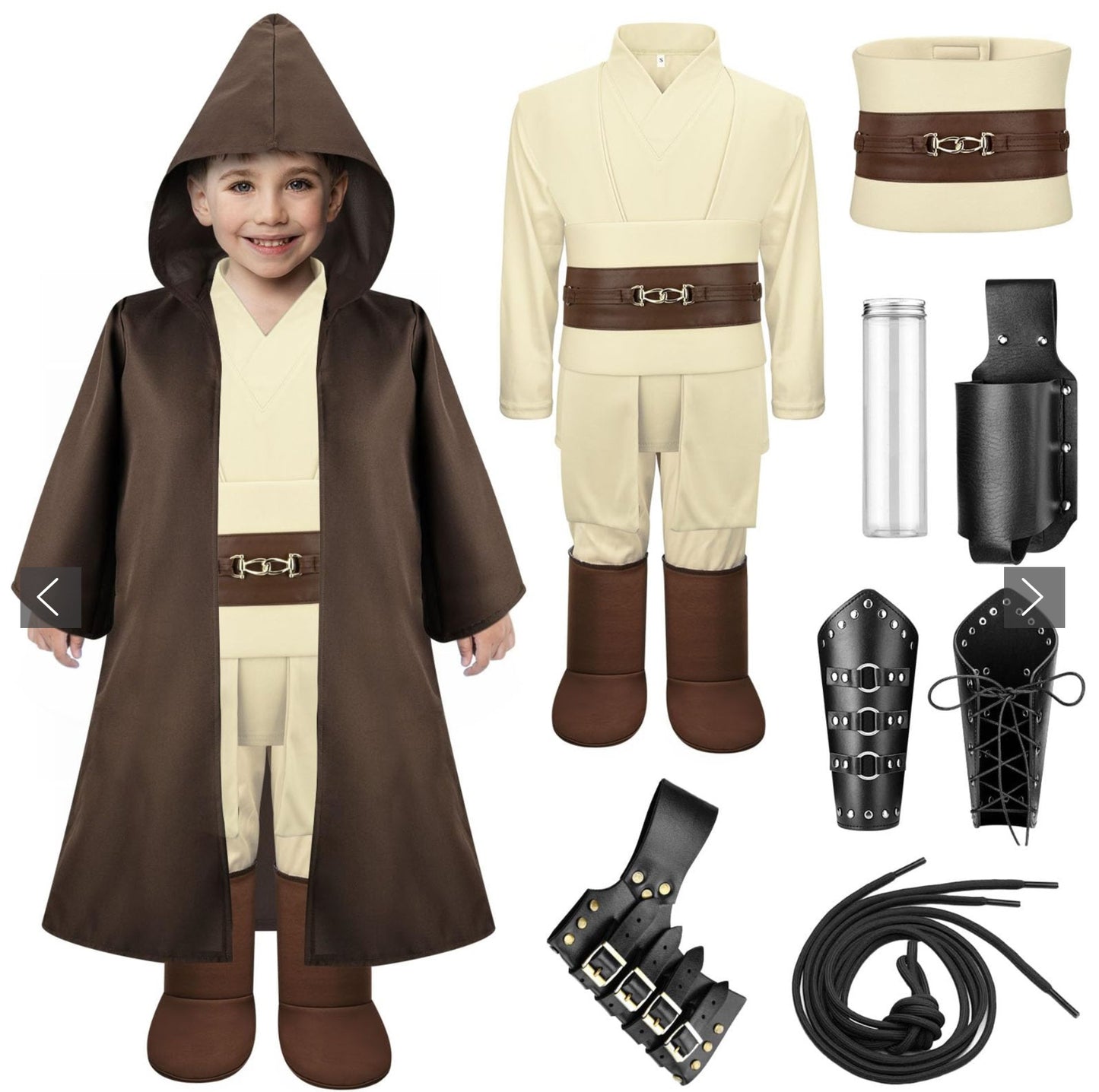 Jedi Costume Kids Jedi Tunic Jedi Hooded Robe cosplay Outfit