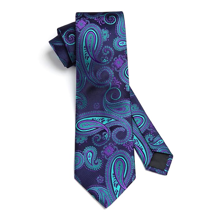 Men's Paisley Tie Handkerchief Wedding Party Necktie & Pocket Square Set