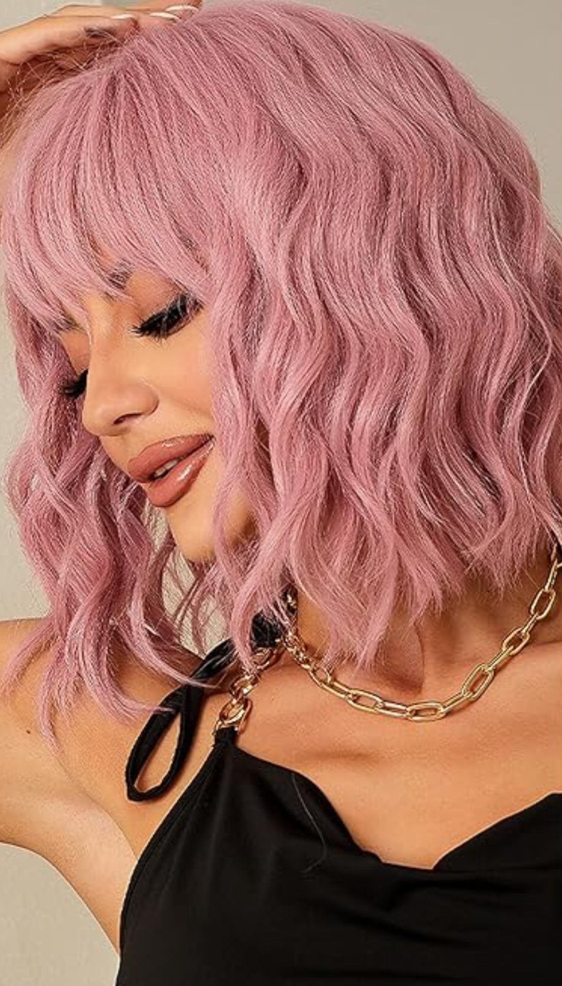Esmee Short Wave Pink Bob Wig