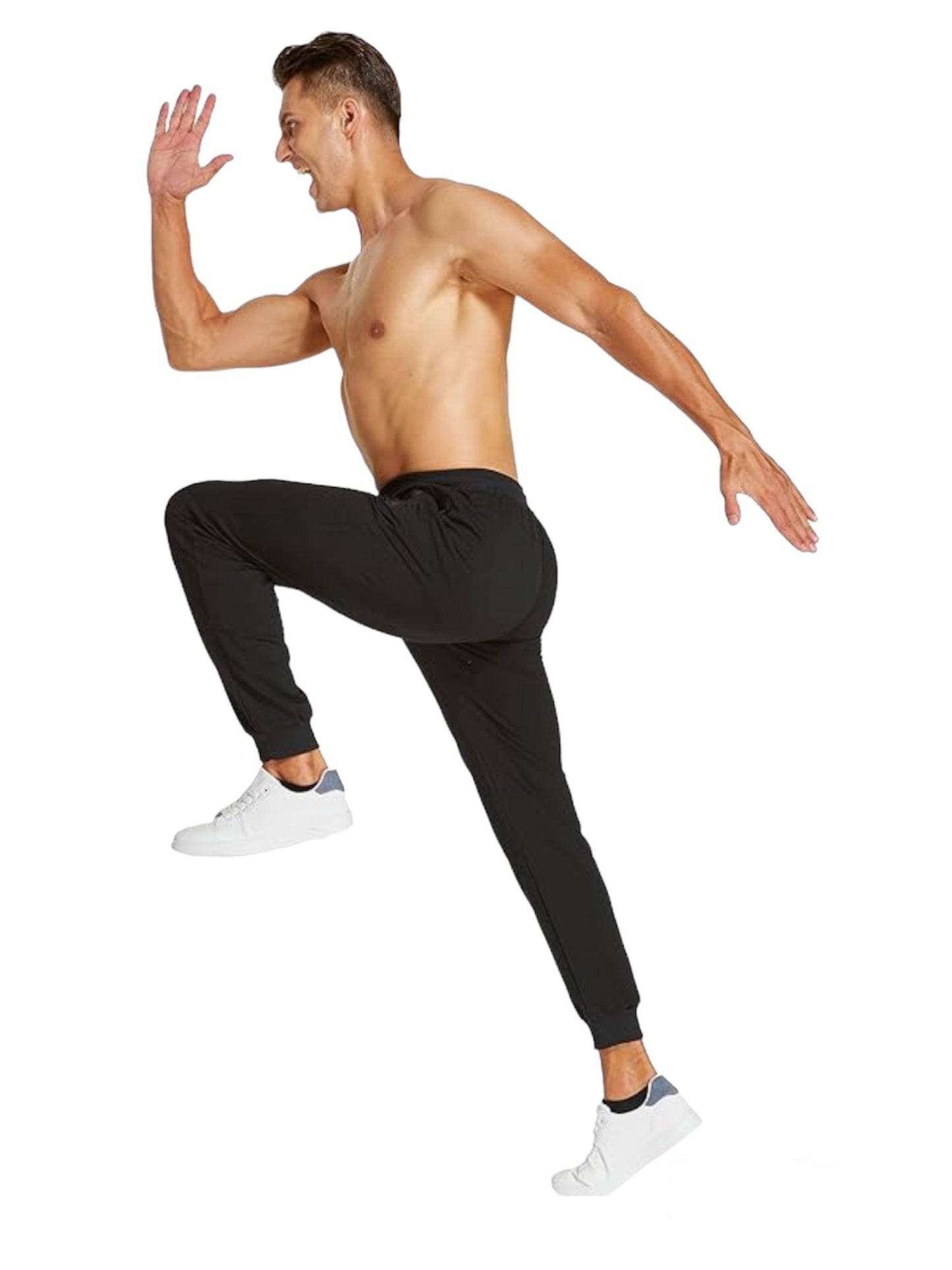 Mens Joggers Tracksuit Bottoms Men for Running Sports Lounge with Zip Pockets Elasticated Waist