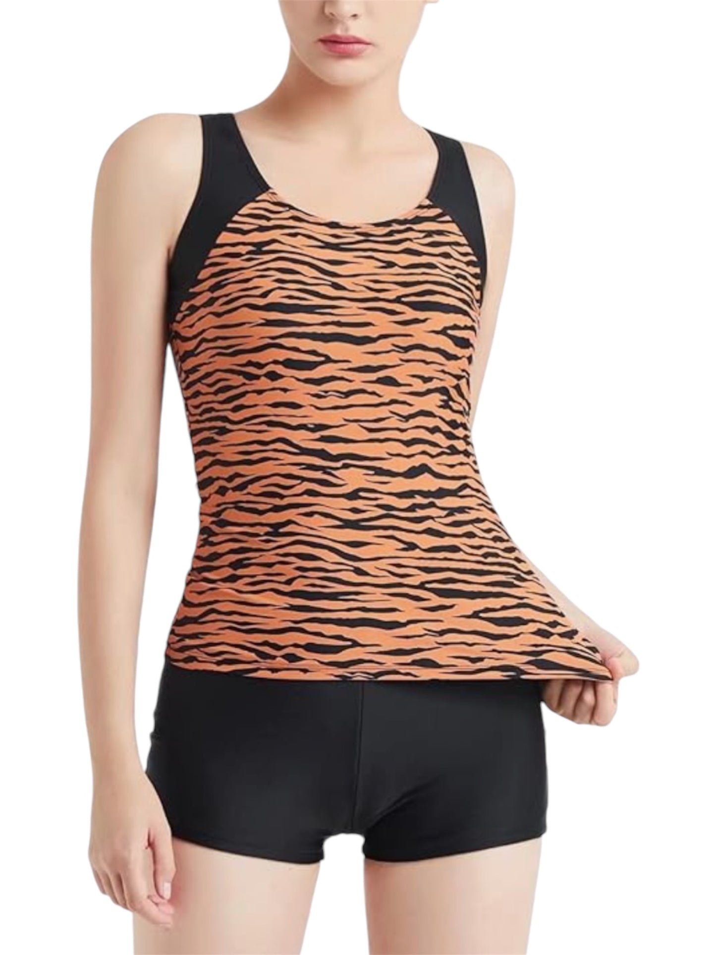 LULUWINGX Women Tankini Swimwear Two Pieces Racerback Bathing Suit