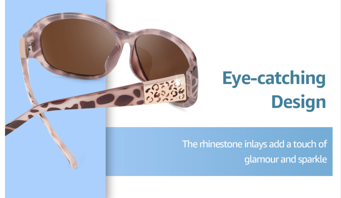 Myiaur Polarised Sunglasses for Women. Trendy Retro Oval Style