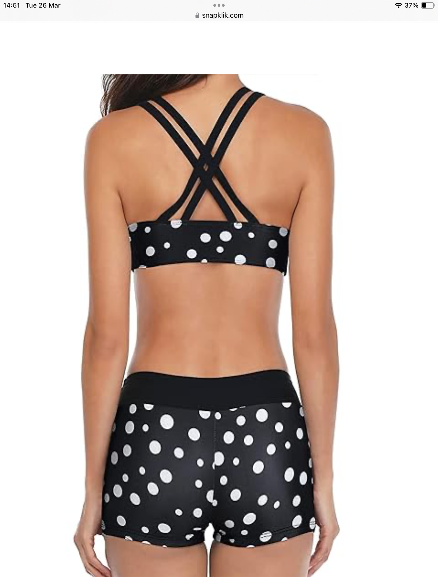 Women’s polka dot print padded bikini and short set